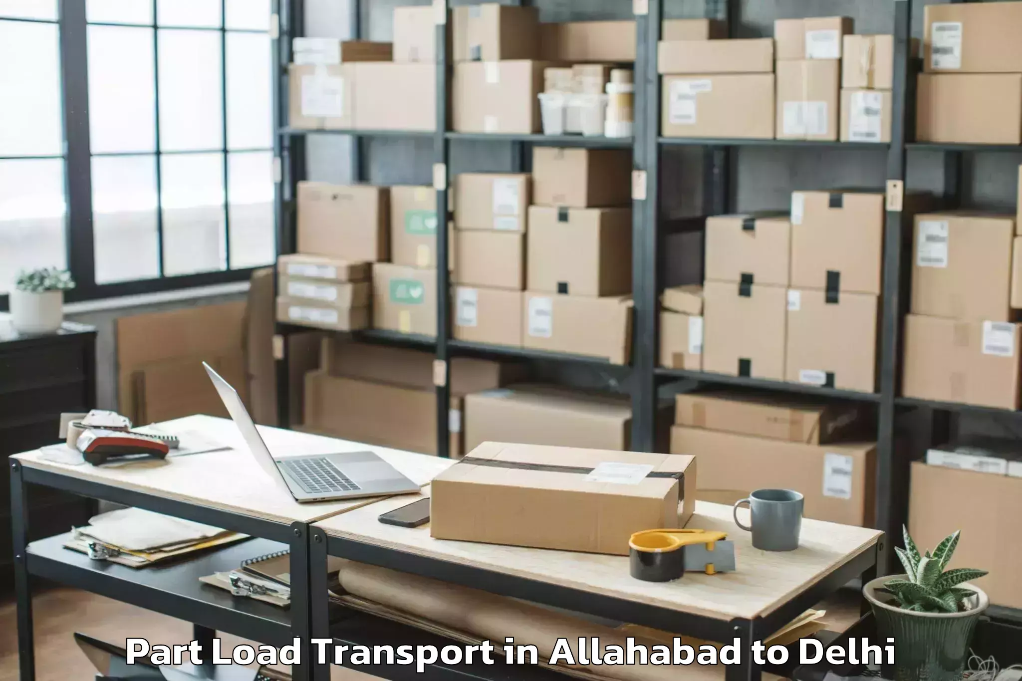 Reliable Allahabad to Ambience Mall Rohini Part Load Transport